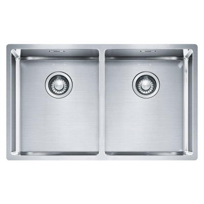Franke Box bxx 220 34-34/120 34-34 Fregadero de 2 senos 74 cm acero inoxidable satinado