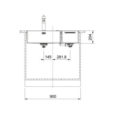 Zlew dwukomorowy Franke Box Center bwx 220-54-27 ze schowkiem na akcesoria po prawej stronie 86 cm, stal nierdzewna