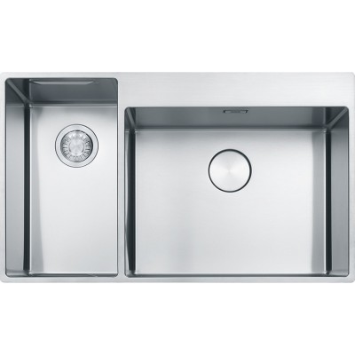 Franke Box Center bwx 220-54-27 double bowl sink accessory compartment left 86 cm stainless steel