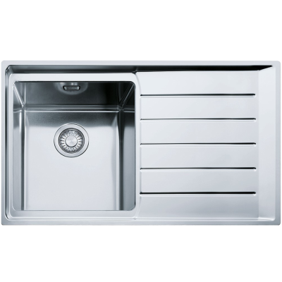 Franke Neptune Plus npx 611 lavello monovasca + gocciolatoio destra 86 cm inox satinato