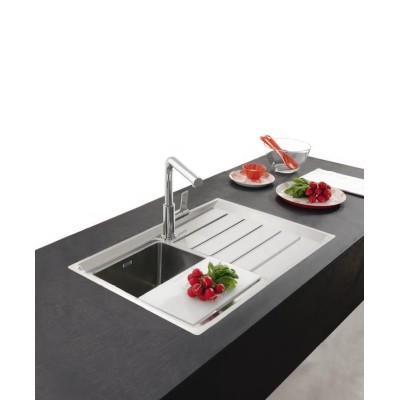 Franke Neptune Plus npx 611 fregadero 1 seno + escurridor derecho 86 cm acero inoxidable satinado