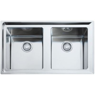 Franke Neptune Plus npx 620 double bowl sink 86 cm satin stainless steel