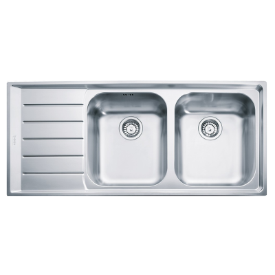 Fregadero Franke Neptune nex 221 de 2 senos + escurridor izquierdo 116 cm acero inoxidable satinado