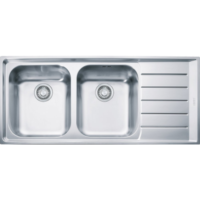 Franke Neptune nex 621 lavello doppia vasca + gocciolatoio destra 116 cm inox satinato