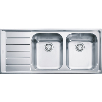 Franke Neptune nex 621 évier double cuve + égouttoir gauche 116 cm acier inoxydable satiné