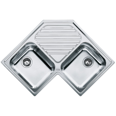 Franke Angolo pnx 621-e lavello doppia vasca + gocciolatoio 83 cm inox satinato