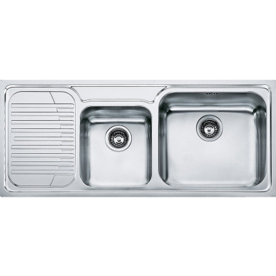 Franke Galassia gax 621 évier double cuve + égouttoir gauche 116 cm acier inoxydable satiné