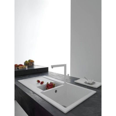 Franke Maris mrg 651 fregadero 2 senos + escurridor 97 cm fragranite blanco