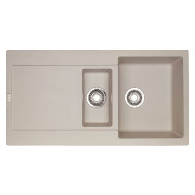 Franke Maris mrg 651 double bowl sink + drainer 97 cm fragranite Sahara