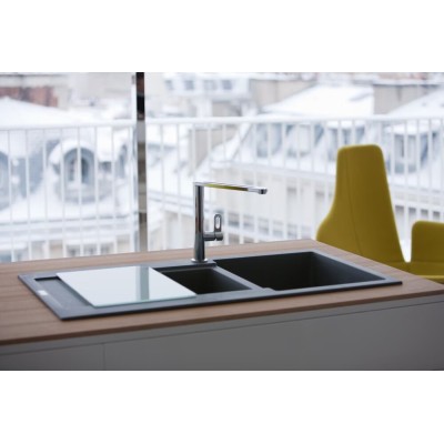 Franke Maris mrg 651 Doppelbeckenspüle + Abtropffläche 97 cm Fragranit Steingrau