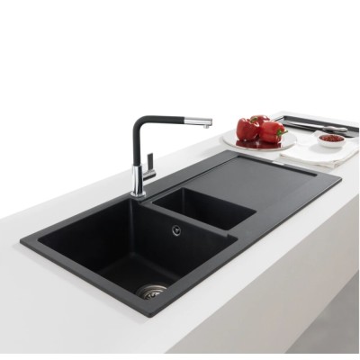 Franke Maris mrg 651 lavello doppia vasca + gocciolatoio 97 cm fragranite nero