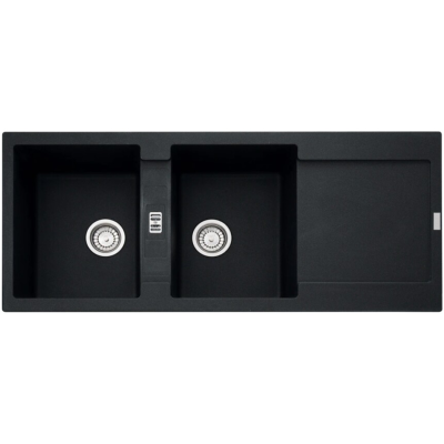 Franke Maris mrg 621 évier double cuve + égouttoir 116 cm noir fragranite