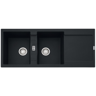Franke Maris mrg 621 fregadero 2 senos + escurridor 116 cm fragranite negro mate