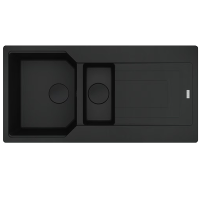 Franke Urban ubg 651 lavello doppia vasca + gocciolatoio 100 cm fragranite nero
