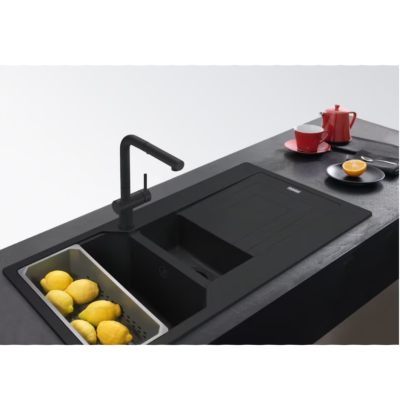 Franke Urban ubg 651 double bowl sink + drainer 100 cm fragranite black