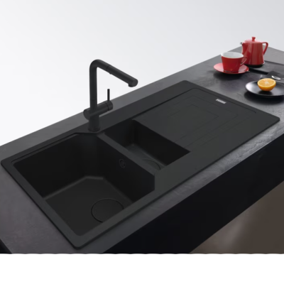 Franke Urban ubg 651 évier double cuve + égouttoir 100 cm noir fragranite