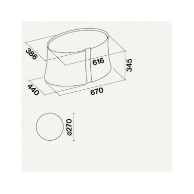 Falmec zephiro e.ion system cappa isola 67 cm vetro bianco
