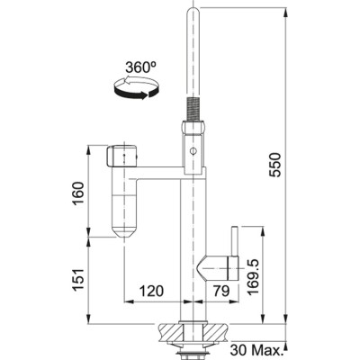 Franke Vital Capsule 120.0621.313 mixer + hand shower and integrated water filter