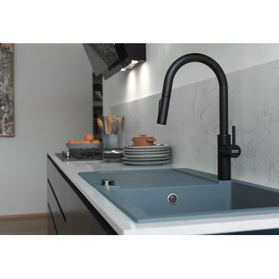 Franke Pescara Slide-In mixer tap + matt black hand shower