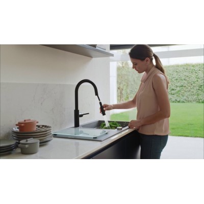 Franke Pescara Slide-In mixer tap + matt black hand shower