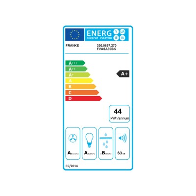 Franke Aq Sense fvas a80 bk campana de pared 80 cm cristal negro