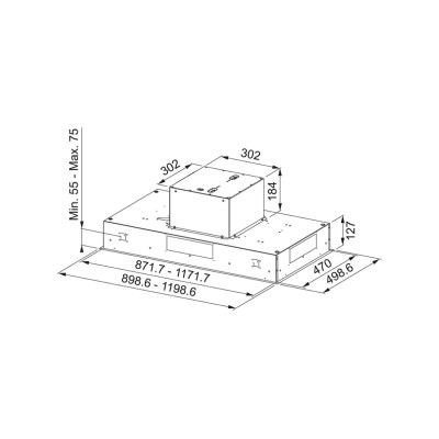 Franke Aq Sense fcas a90 xs cappa a soffitto 90 cm inox satinato