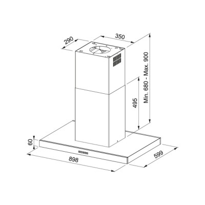 Franke Tale 905 i bk Inselhaube 90 cm schwarz