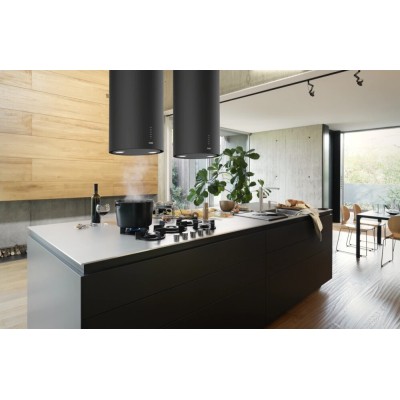 Franke ftu plus 3707 i bk Tube Plus hotte îlot ronde 37 cm noir mat