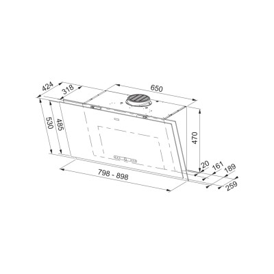 Franke Maris 2.0 Pro fma 2.0 pro 807 bk wall hood 80 cm black glass