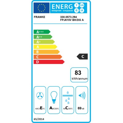 Franke Smart Glass fpj 915 v bk/dg a cappa a parete 90 cm vetro nero