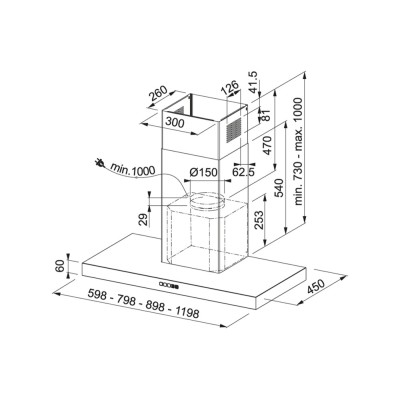 Franke Tale 915 w xs cappa parete 90 cm inox
