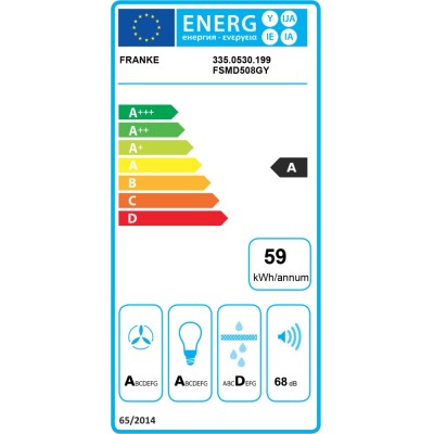 Franke Smart Deco fsmd 508 gn cappa a parete 50 cm verde polvere