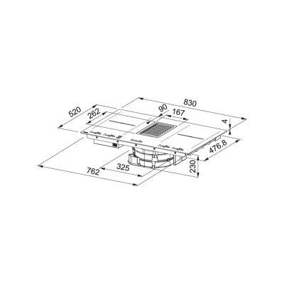 Franke fmy 839 hi Mythos 2Gether Glass induction hob with integrated hood 83 cm