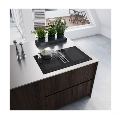 Franke fma 8391 hi Maris 2Gether Steel induction hob with integrated hood 83 cm
