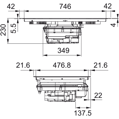 Franke fma 8391 hi Maris 2Gether Steel induction hob with integrated hood 83 cm