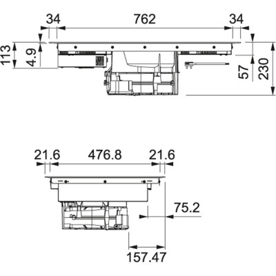 Franke fma 839 hi Maris 2-Gether Induktionskochfeld mit integrierter Dunstabzugshaube 83 cm