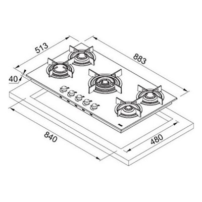 Franke fhcr 905 4g tc he xa c 90 cm placa de gas de acero inoxidable