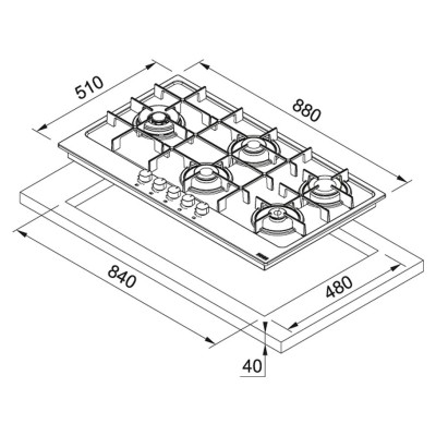 Franke Maris fhma 905 4g dcl xs c Gaskochfeld 88 cm satinierter Edelstahl