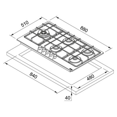 Franke Maris fhsm 905 4g dcl c gas hob 88 cm oats