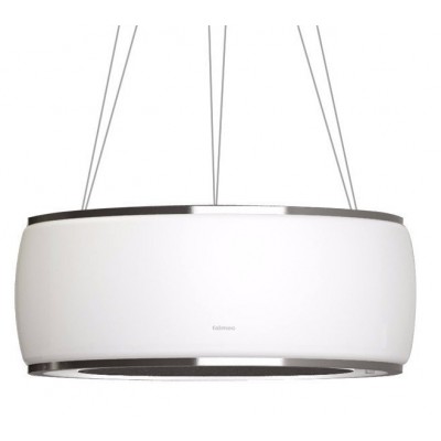 Okap wyspowy Falmec Soffio Circle.tech 58 cm, białe szkło