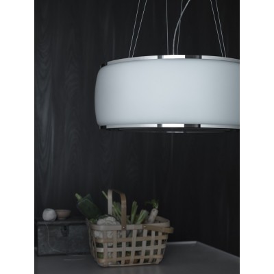 Okap wyspowy Falmec Soffio Circle.tech 58 cm, białe szkło
