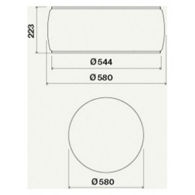 Okap wyspowy Falmec Soffio Circle.tech 58 cm, białe szkło
