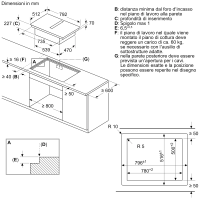 Neff v68pyx4c0 N90 Induktionskochfeld mit integrierter Dunstabzugshaube 80 cm bündig mit der Oberseite