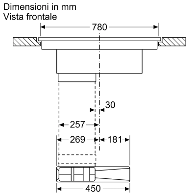 Neff v68pyx4c0 N90 Induktionskochfeld mit integrierter Dunstabzugshaube 80 cm bündig mit der Oberseite