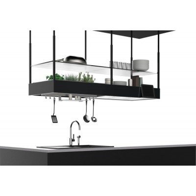 Falmec spazio circle.tech island hood 180 cm black steel