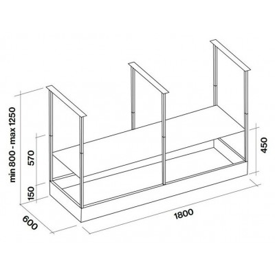 Falmec spazio circle.tech cappa isola 180 cm acciaio nero czpi80.e0