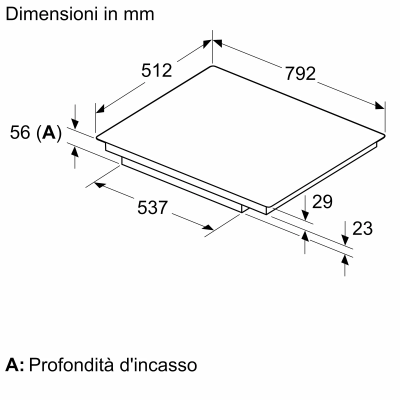 Neff t68pyv4c0 N90 piano induzione 80 cm filotop nero