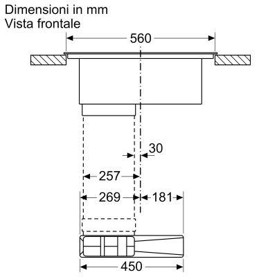 Placa de inducción Neff v57thq4l0 N70 con campana integrada estructura de 70 cm