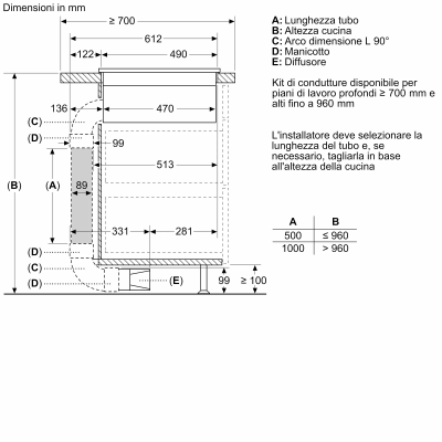 Neff v57thq4l0 Plaque à induction N70 avec hotte intégrée cadre 70 cm