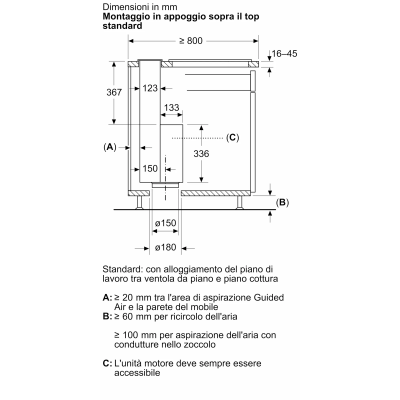 Neff i98wmm1y7 N90 hotte aspirante télescopique pour plan de travail 93 cm verre